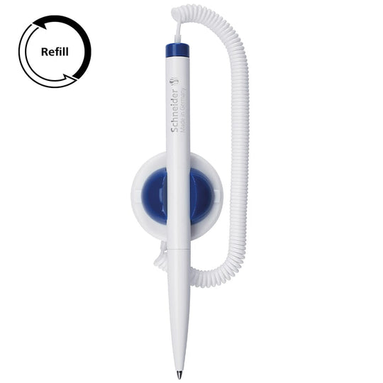 Schneider Ballpoint Pen Klick-Fix-Pen Blister Medium Blue Ink White Barrel