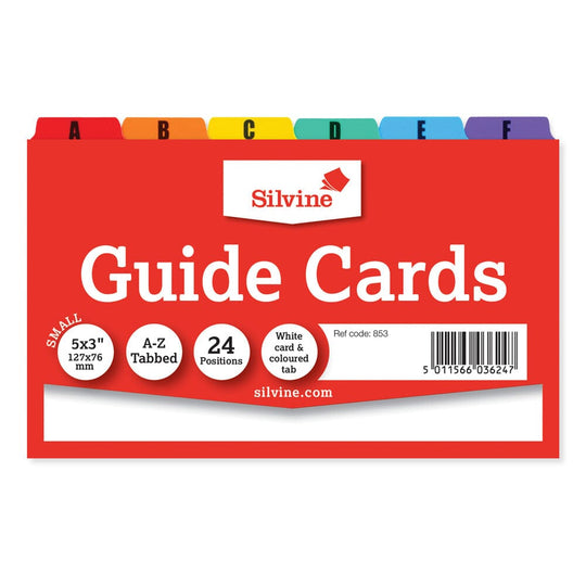 Silvine Guide Cards 5x3 A-Z Coloured Tabs