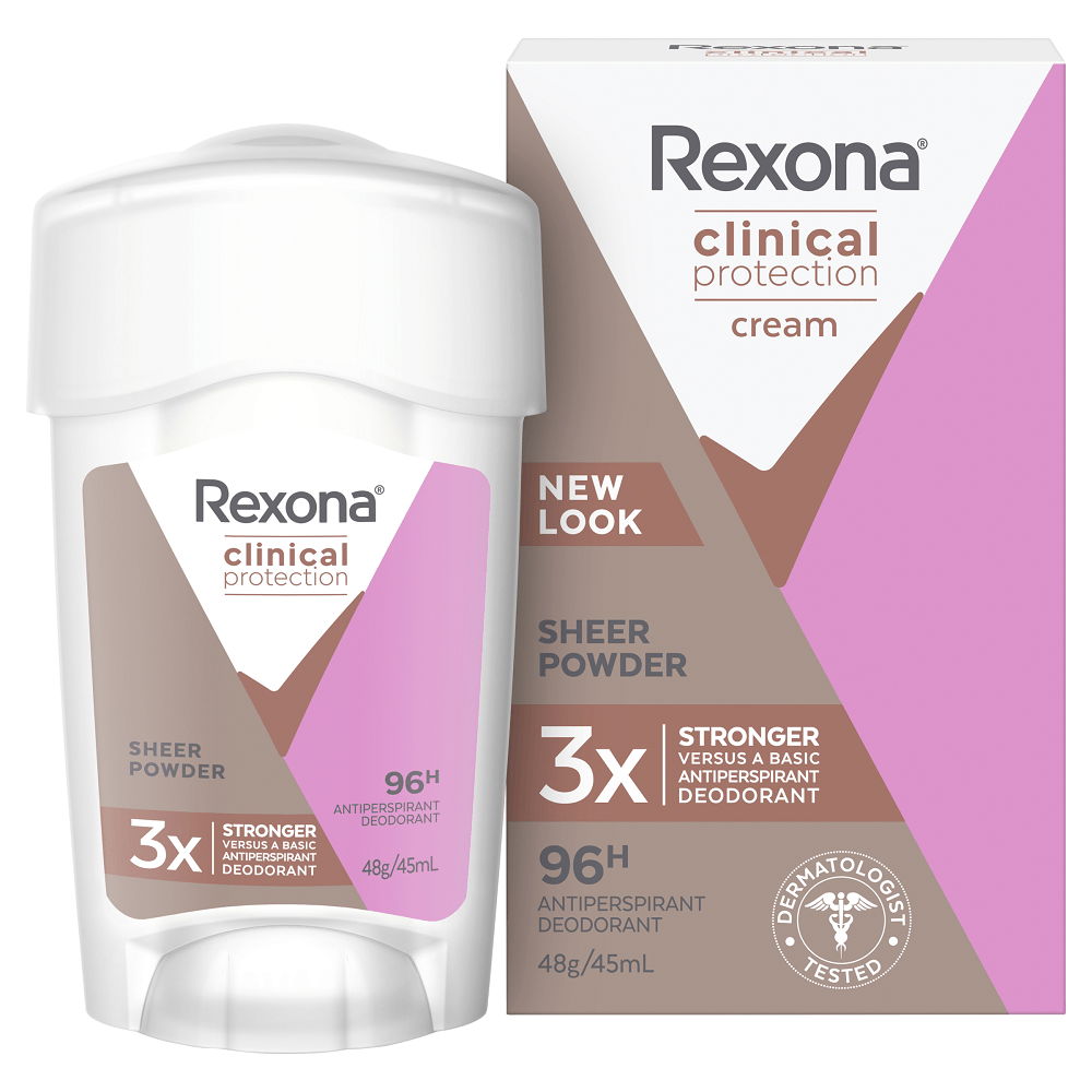 Rexona Clinical Protection 96H Anti-Perspirant Cream Sheer Powder 45mL