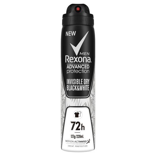 Rexona Men Advanced Protection 72H Anti-Perspirant Invisible Dry Black&White 220mL