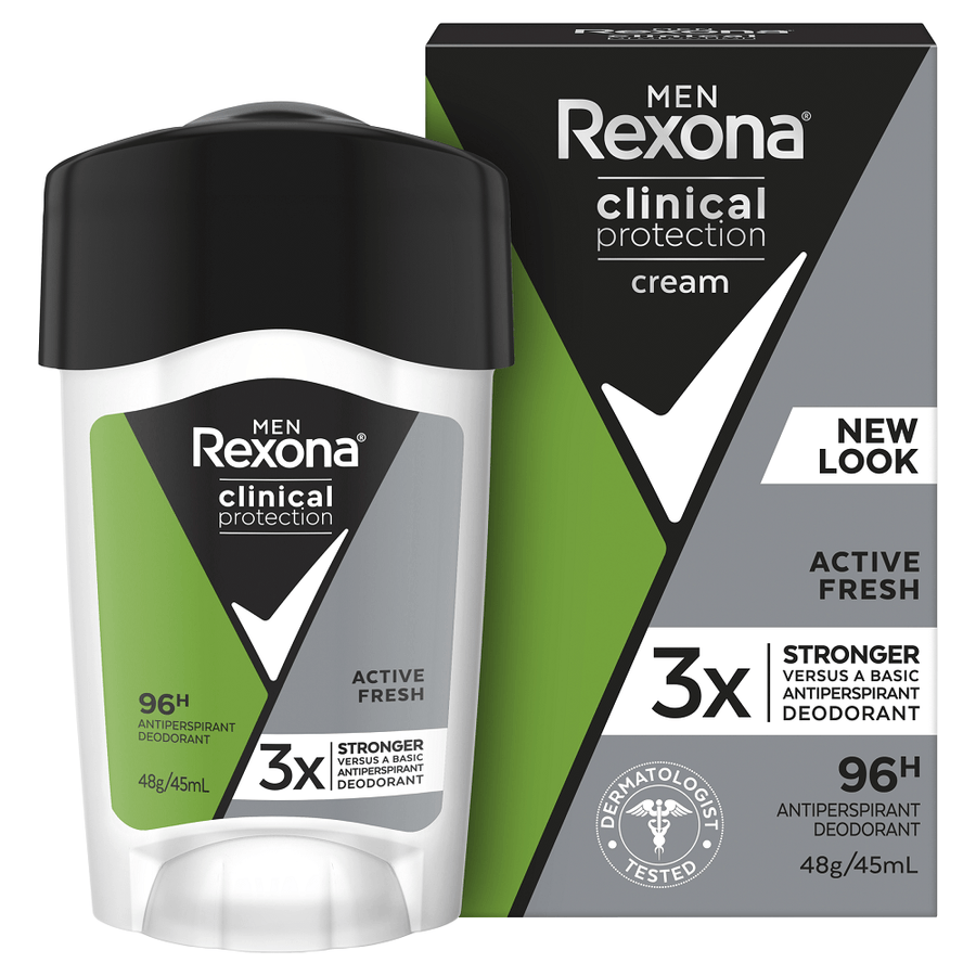 Rexona Men Clinical Protection 96H Anti-Perspirant Cream Active Fresh 45mL