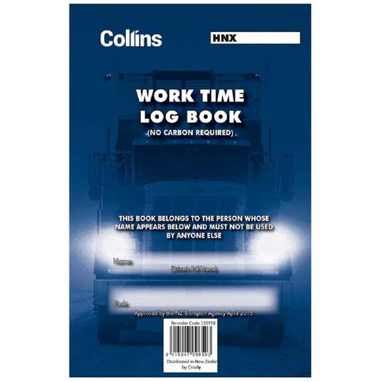 Collins Log Book Work Time A5 Triplicate