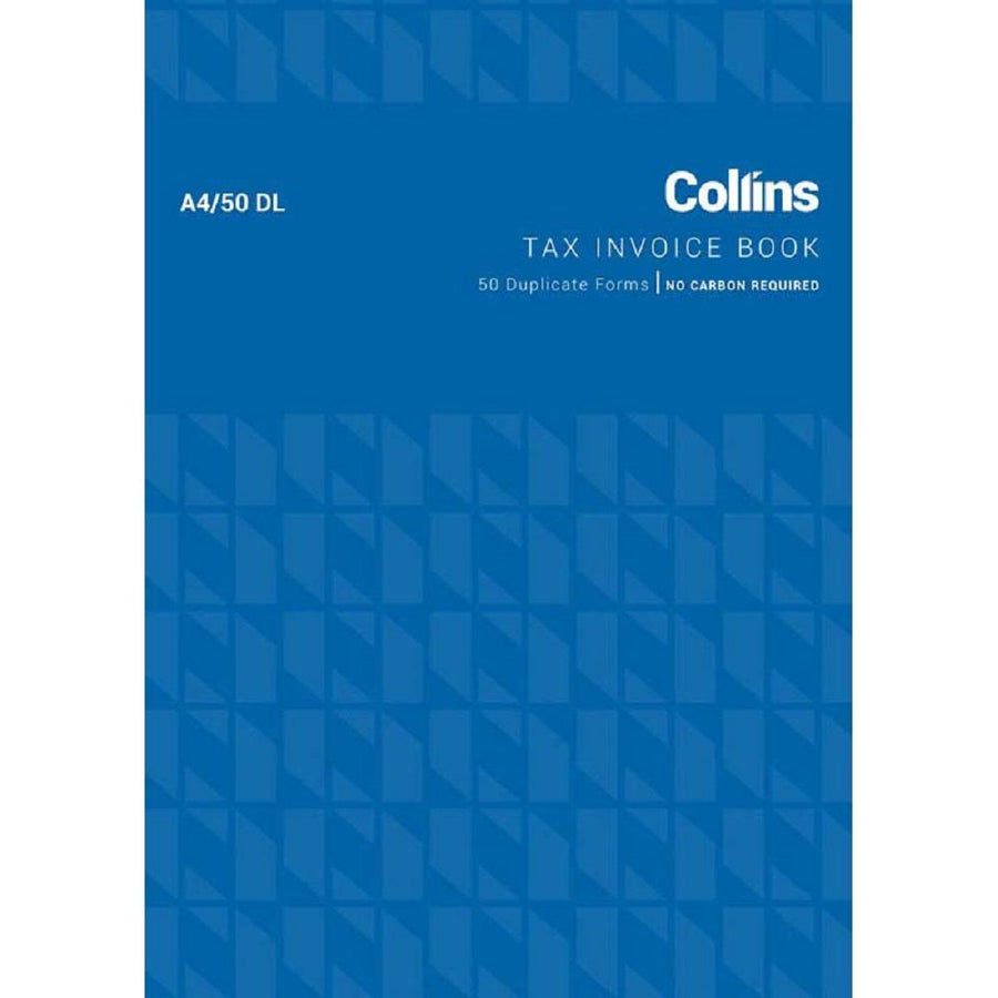 Collins Tax Invoice A4/50DL Duplicate No Carbon Required