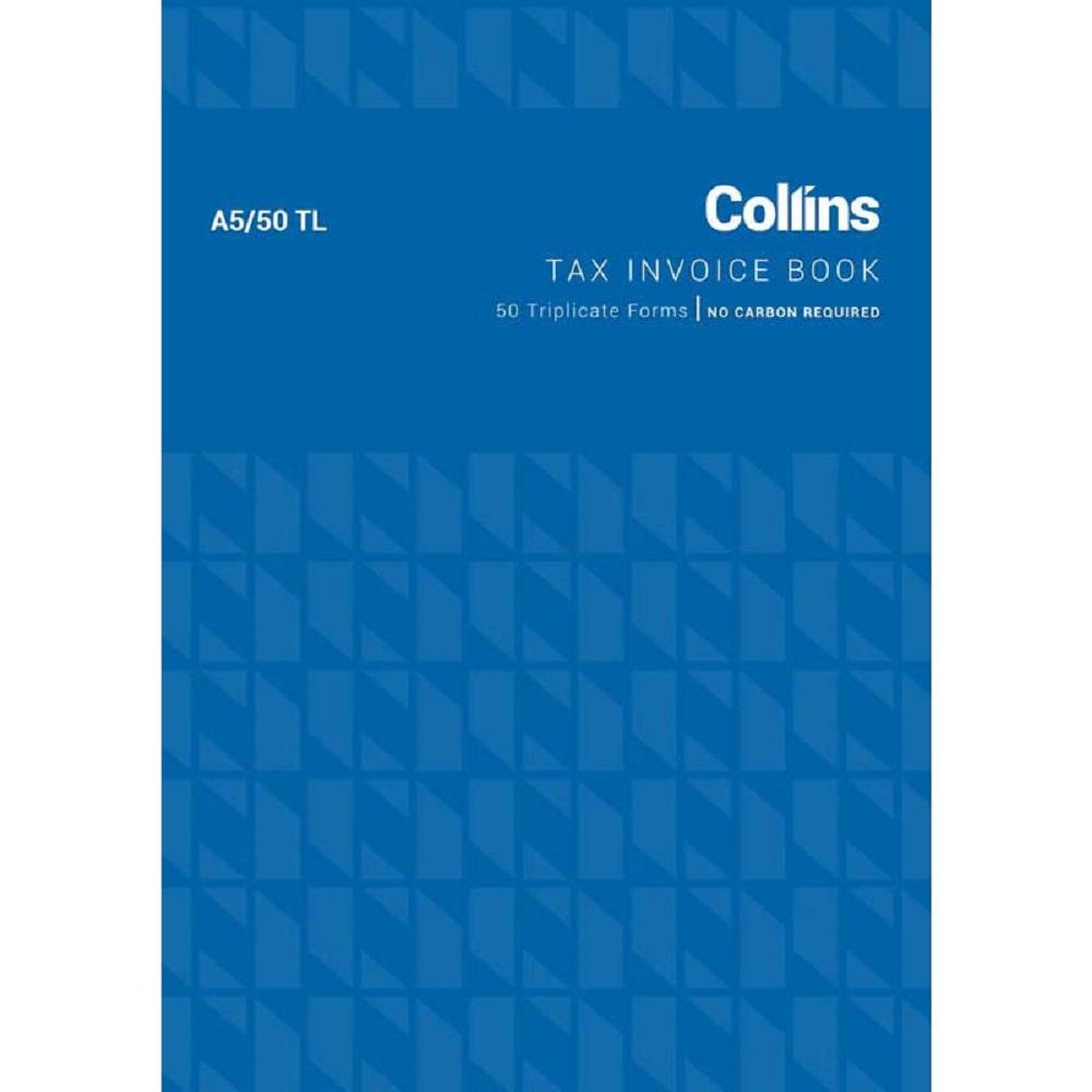 Collins Tax Invoice A5/50TL No Carbon Required