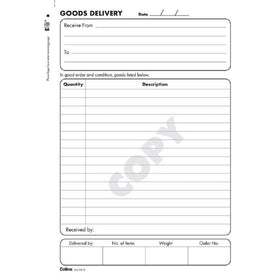 Collins Goods Delivery A5/50TL Triplicate No Carbon Required