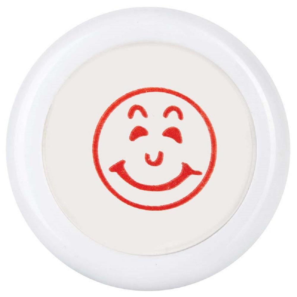 Dixon Stamp 073 Smiley Face Red Small Round Pre Inked