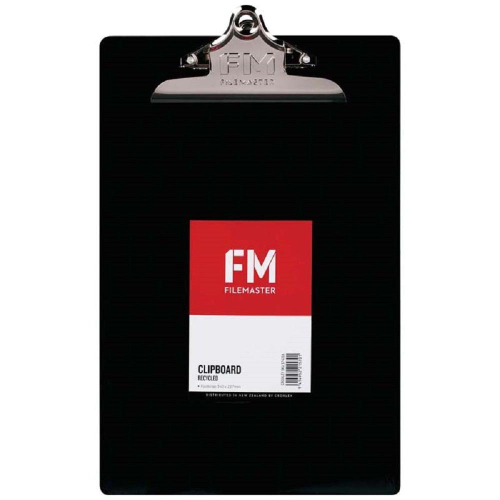 FM Clipboard Black Recycled Plastic Foolscap