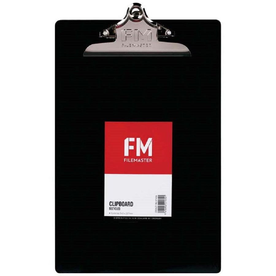 FM Clipboard Black Recycled Plastic Foolscap