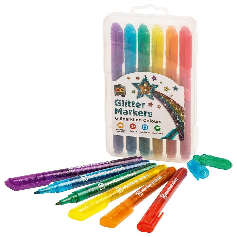 EC Glitter Markers Pack 6