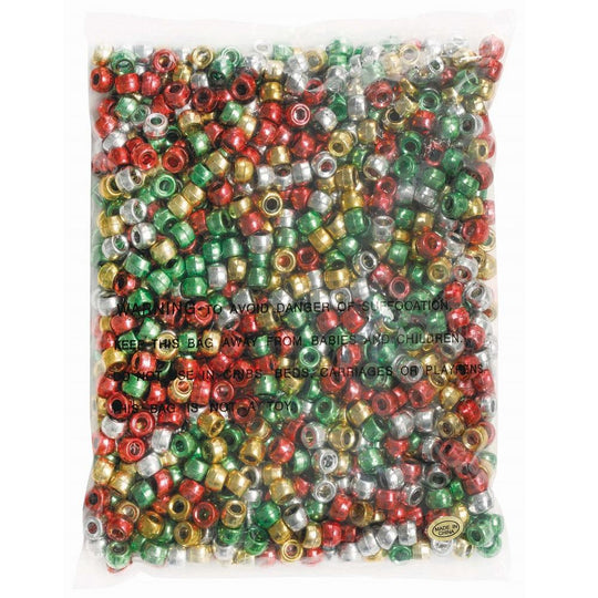 EC Beads Pony 1000 Piece Silver Gold Red Green