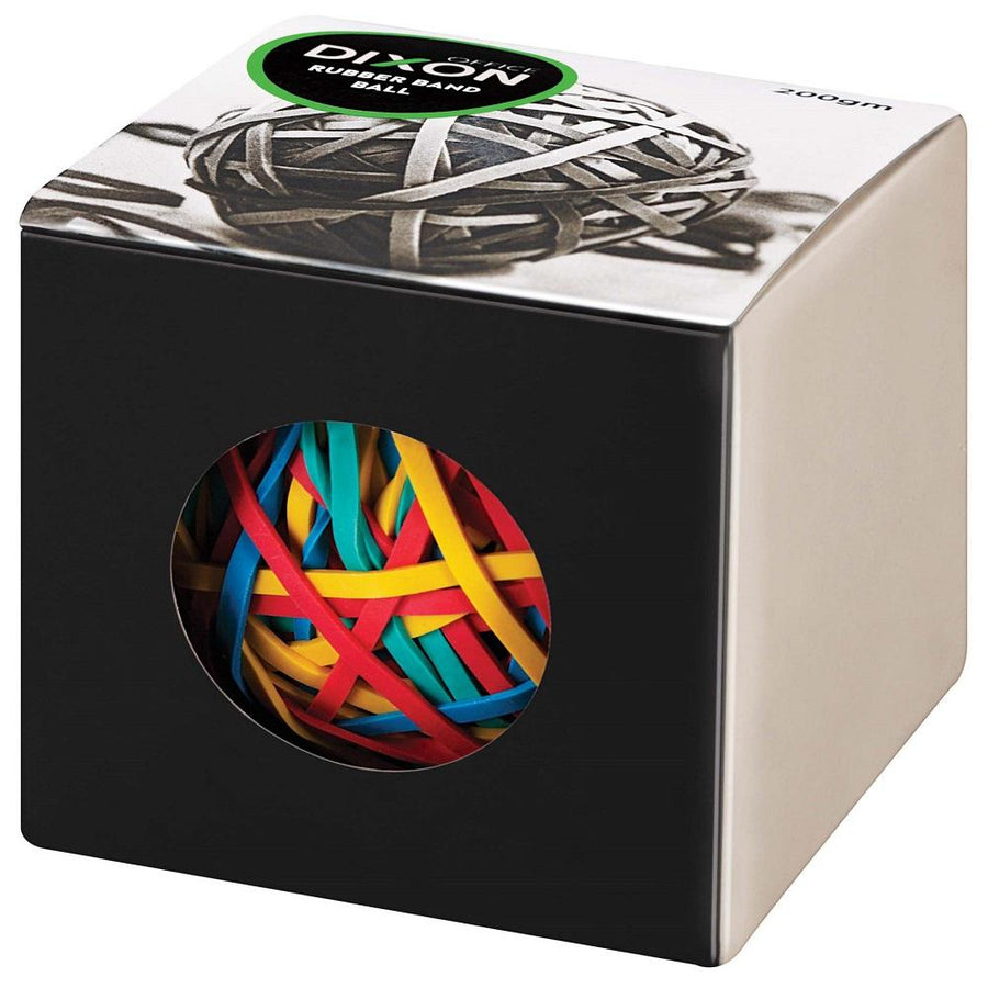 Dixon Rubber Band Ball 200gm Assorted Colours 70% Rubber Content