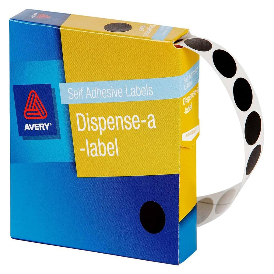 Avery Label Dispenser DMC14BK Black Round 14mm 1050 Pack