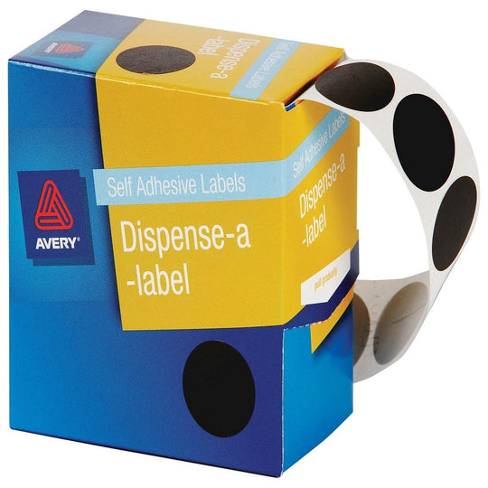 Avery Label Dispenser DMC24BL Black Round 24mm 500 Pack