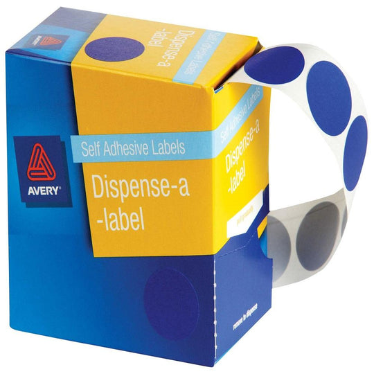 Avery Label Dispenser DMC24B Blue Round 24mm 500 Pack