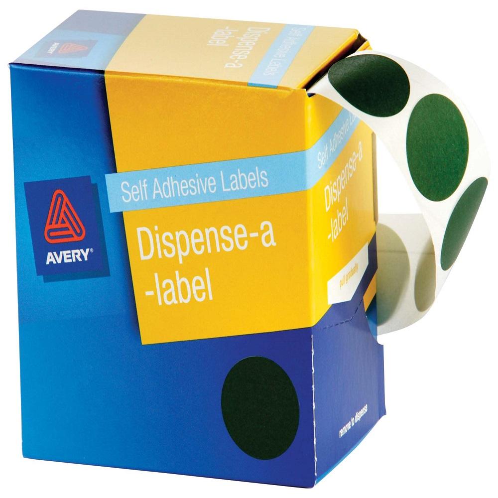 Avery Label Dispenser DMC24G Green Round 24mm 500 Pack