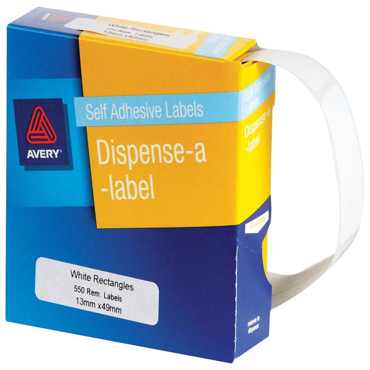 Avery Label Dispenser DMR1349W 13x49mm White 550 Pack