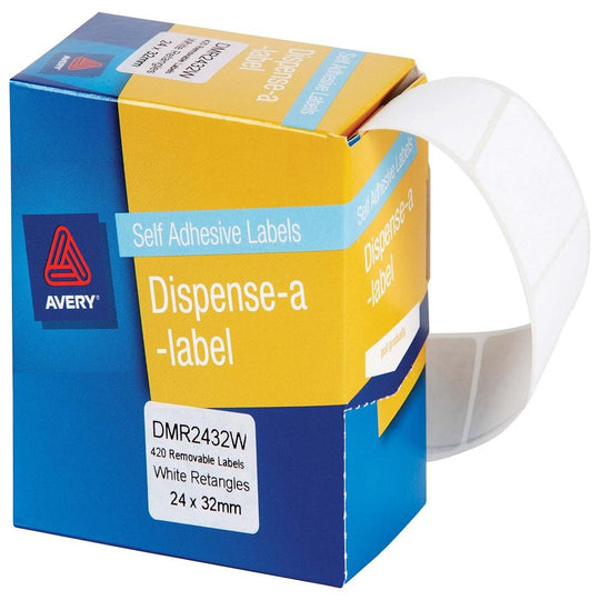 Avery Label Dispenser DMR2432W 24x32mm White 420 Pack
