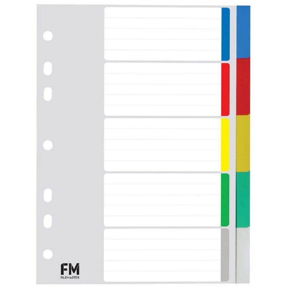 FM Indices A5 5 Tab Polyprop Coloured