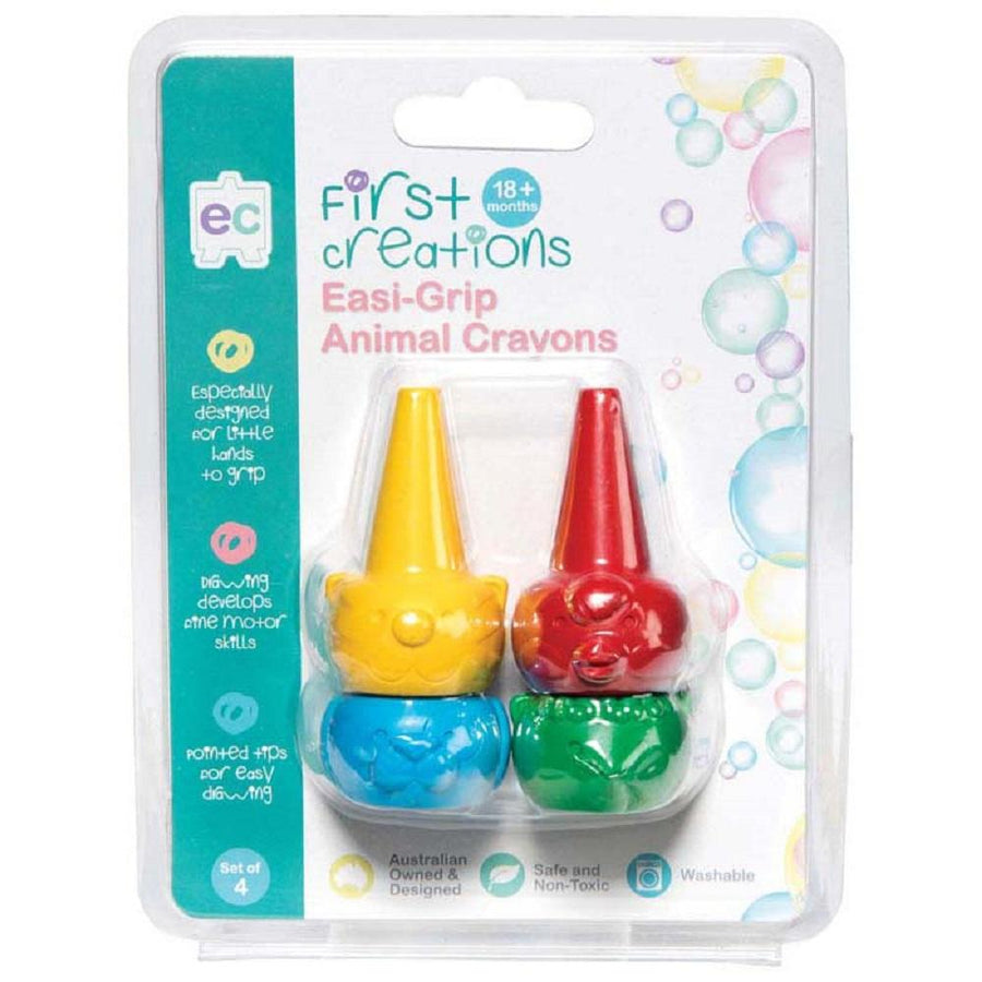 EC First Creations Easy Grip Animal Crayons Set 4
