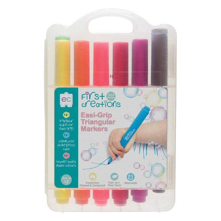 EC First Creations Easi-Grip Triangular Markers Pack 12