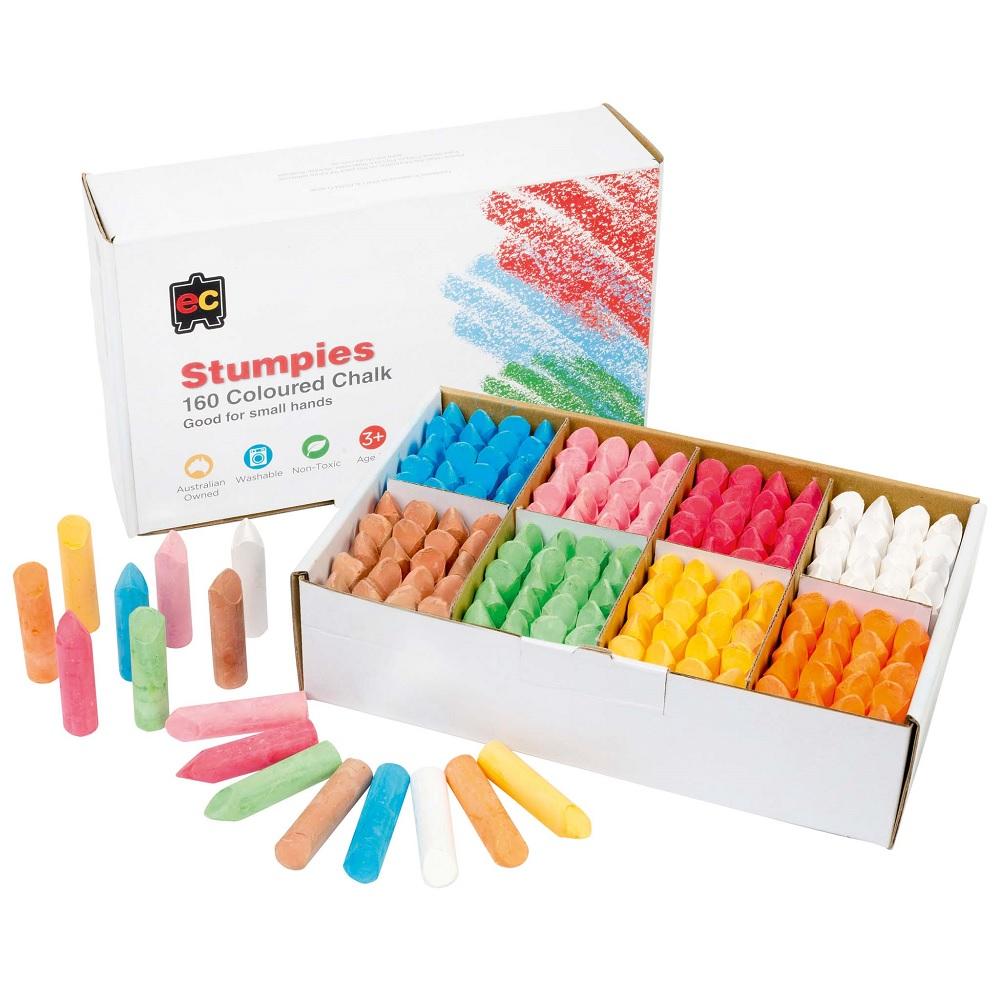 EC Chalk Stumpies Pack 160 Assorted Colors