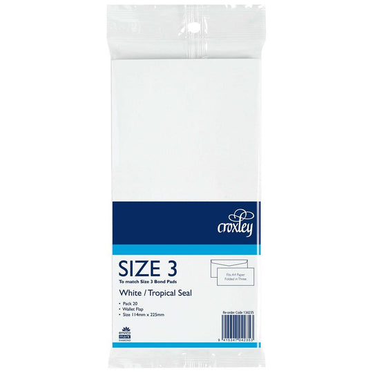 Croxley Envelope Size 3 Tropical Seal DLE 20 Pack