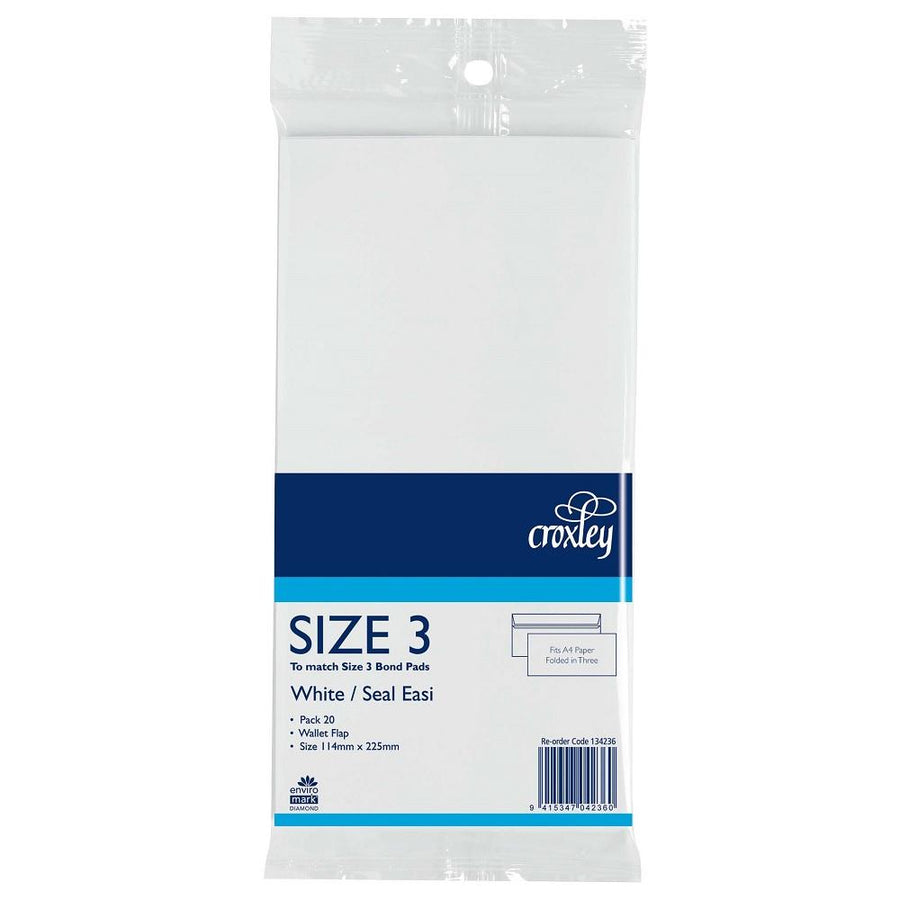 Croxley Envelope Size 3 Seal Easi Bond 114x225mm 20 Pack