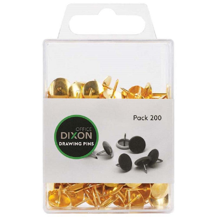Dixon Drawing Pins Brass No.3 Pack 200