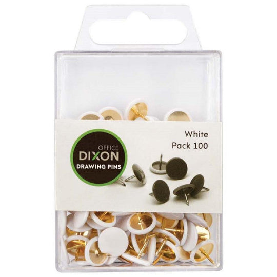 Dixon Drawing Pins White Pack 100