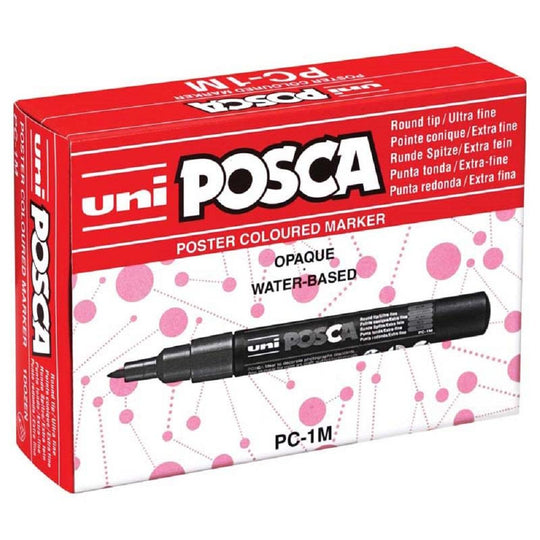 Uni Posca Marker 0.7mm Ultra-Fine Round Tip Assorted Pack 12 PC-1M