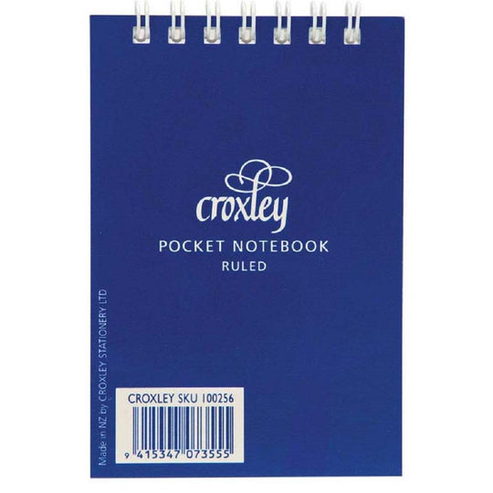 Croxley Notebook Pocket Top Opening 76x111mm Blue Cover 50LF