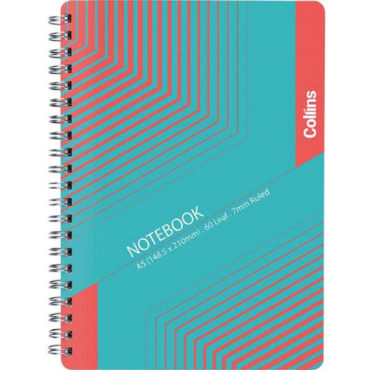 Collins Notebook Wiro Polyprop A5 60 Leaf Side Opening