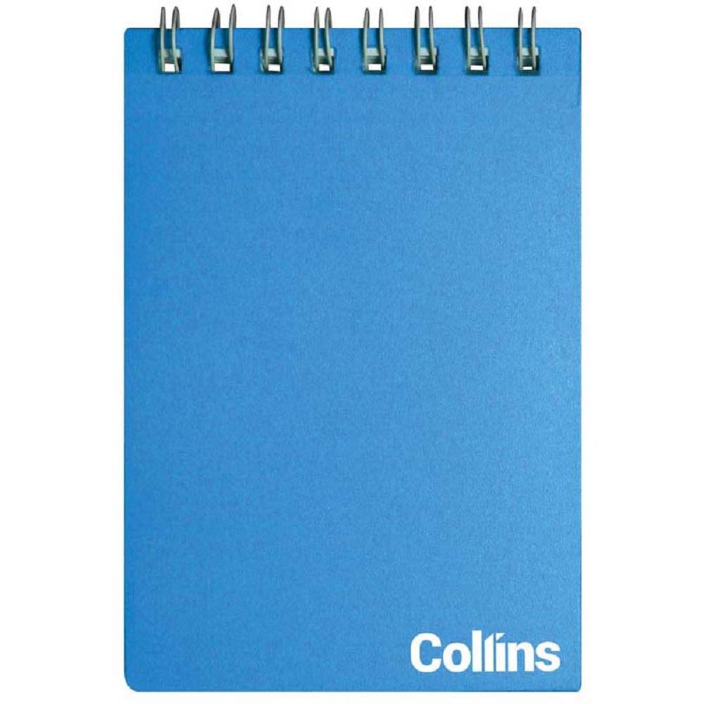 Collins Notebook Wiro Polyprop Ice Blue Top Opening 77x112 5mm Ruled 48 Leaf