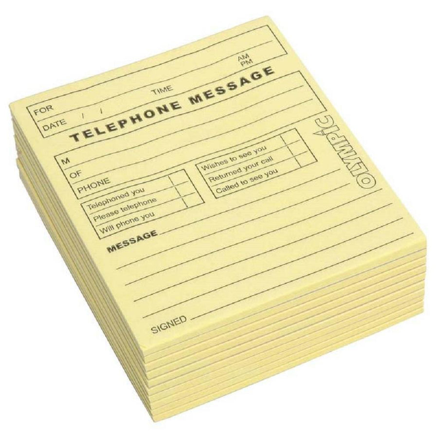 Olympic Pad Telephone Message Yellow 115x99mm 50 Leaf