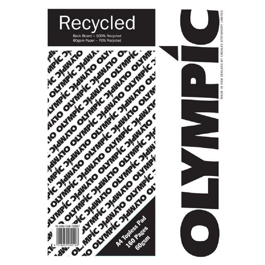 Olympic A4 Topless Pad Recycled 160 Pages 60gsm