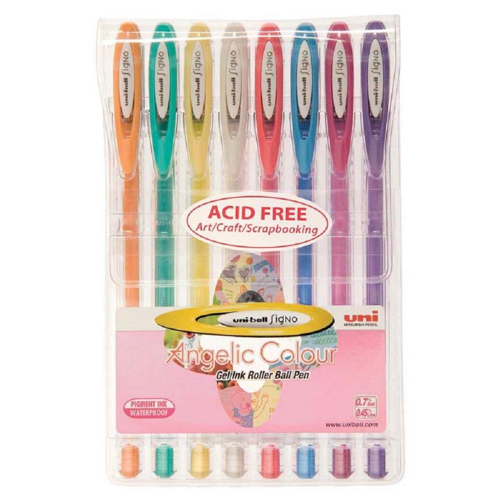 Uni-ball Signo Angelic Colour 0.7mm Capped Pack of 8 Assorted UM-120