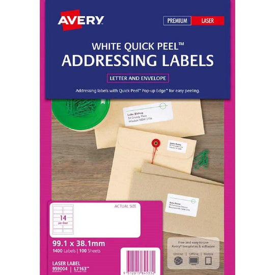 Avery Addressing Labels L7163 100 Sheets Laser