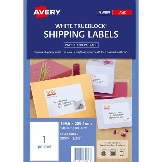 Avery Shipping Labels L7167 100 Sheets Laser