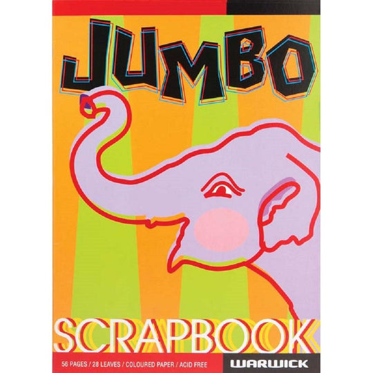 Warwick Scrapbook Jumbo 28 Leaf Coloured Pages 335x245mm