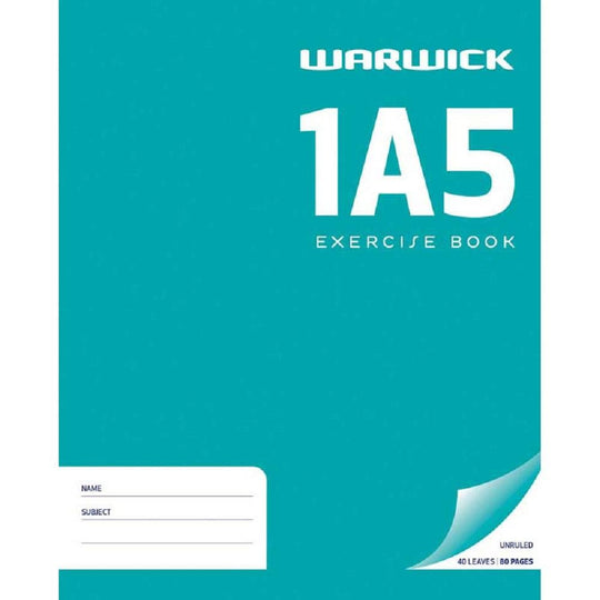 Warwick 1A5 Exercise Book Unruled 40 Leaves