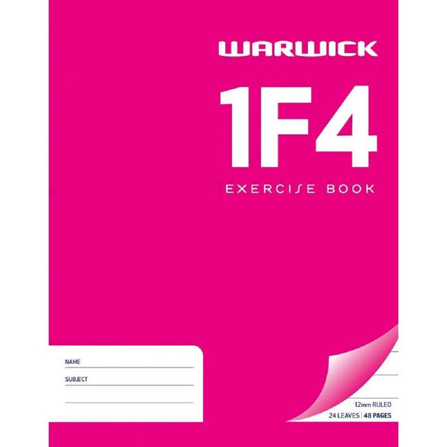 Warwick 1F4 Exercise Book 24 Leaves Ruled 12mm 230x180mm