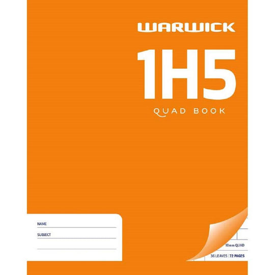 Warwick 1H5 Quad Book 36 Leaves 10mm 255x205mm