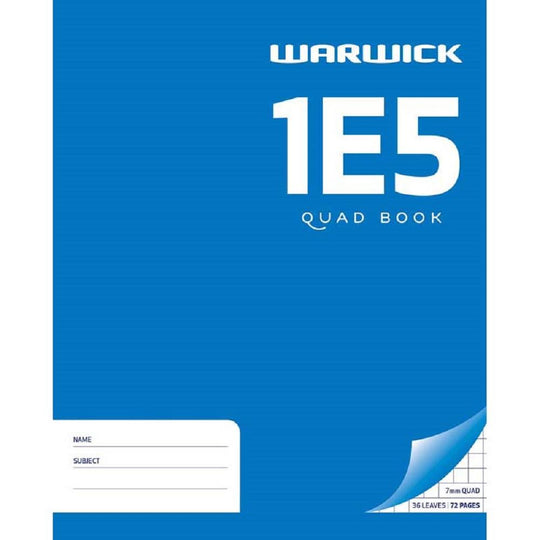 Warwick 1E5 Quad Book 36 Leaves 7mm 255x205mm