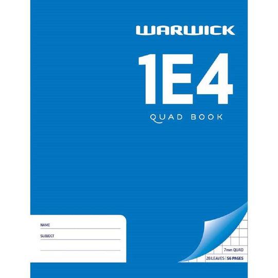 Warwick 1E4 Quad Book 28 Leaves 7mm 230x180mm