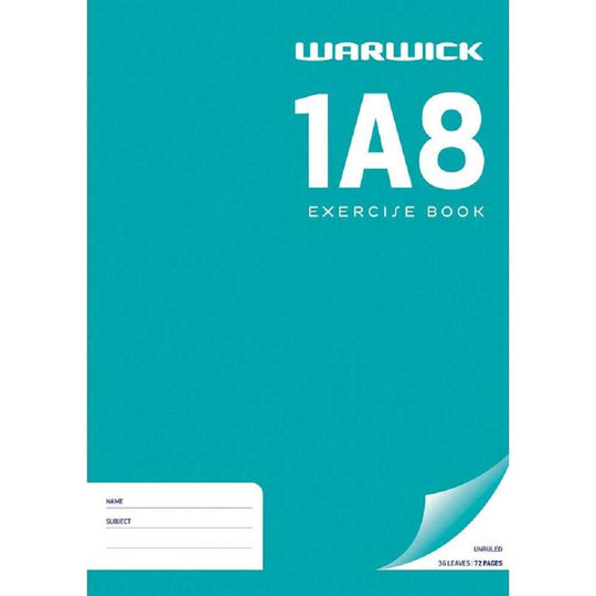 Warwick 1A8 Exercise Book 36 Leaves Unruled