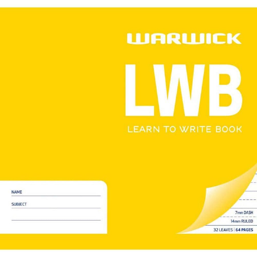 Warwick LWB Learn To Write Book 32 Leaves Dashed 7mm Ruled 14mm 198x210mm