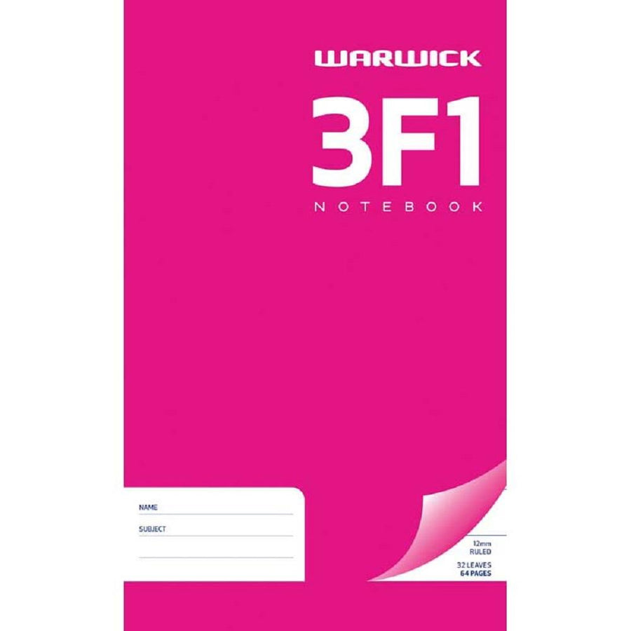 Warwick 3F1 Notebook 32 Leaves Ruled 12mm 165x100mm