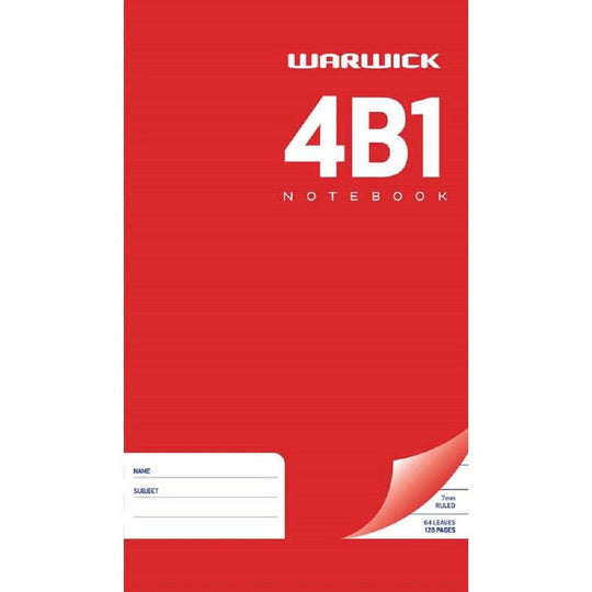 Warwick 4B1 Notebook 64 Leaves Ruled 7mm 165x100mm