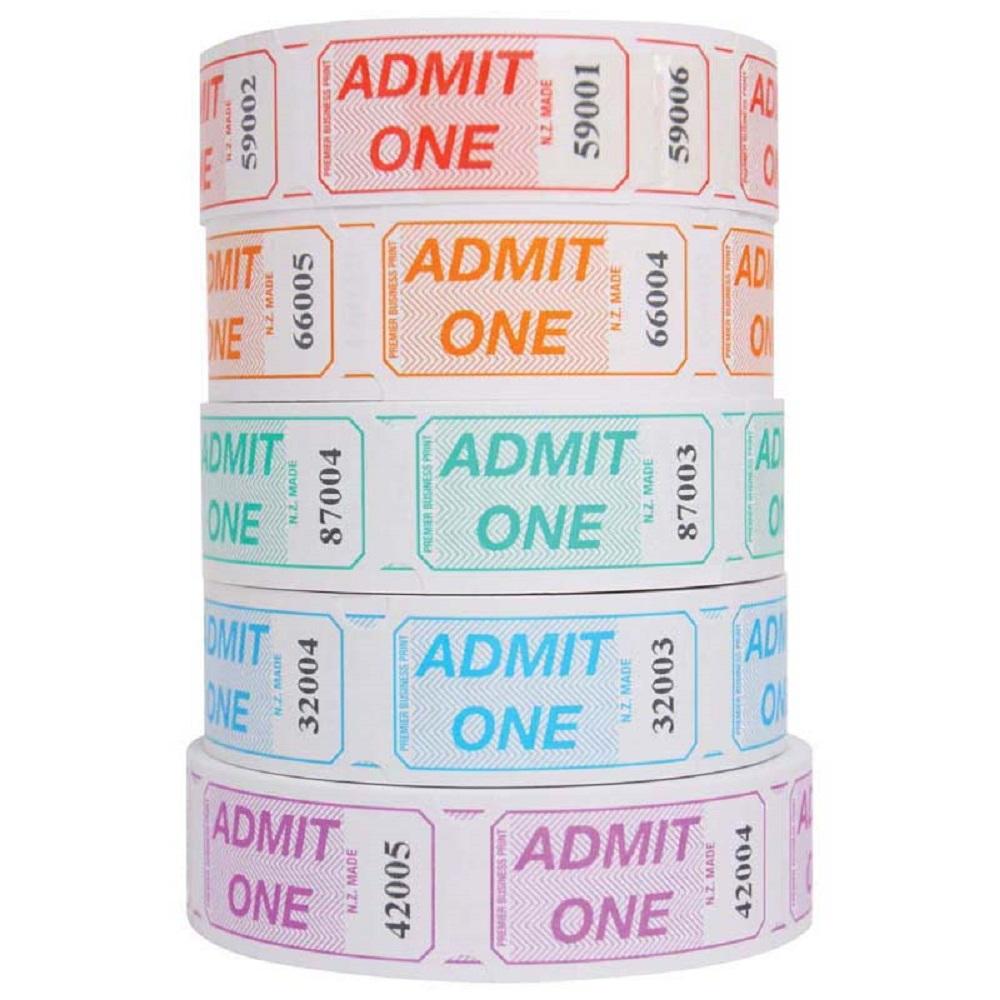 Globe Admit One Tickets Assorted Colours