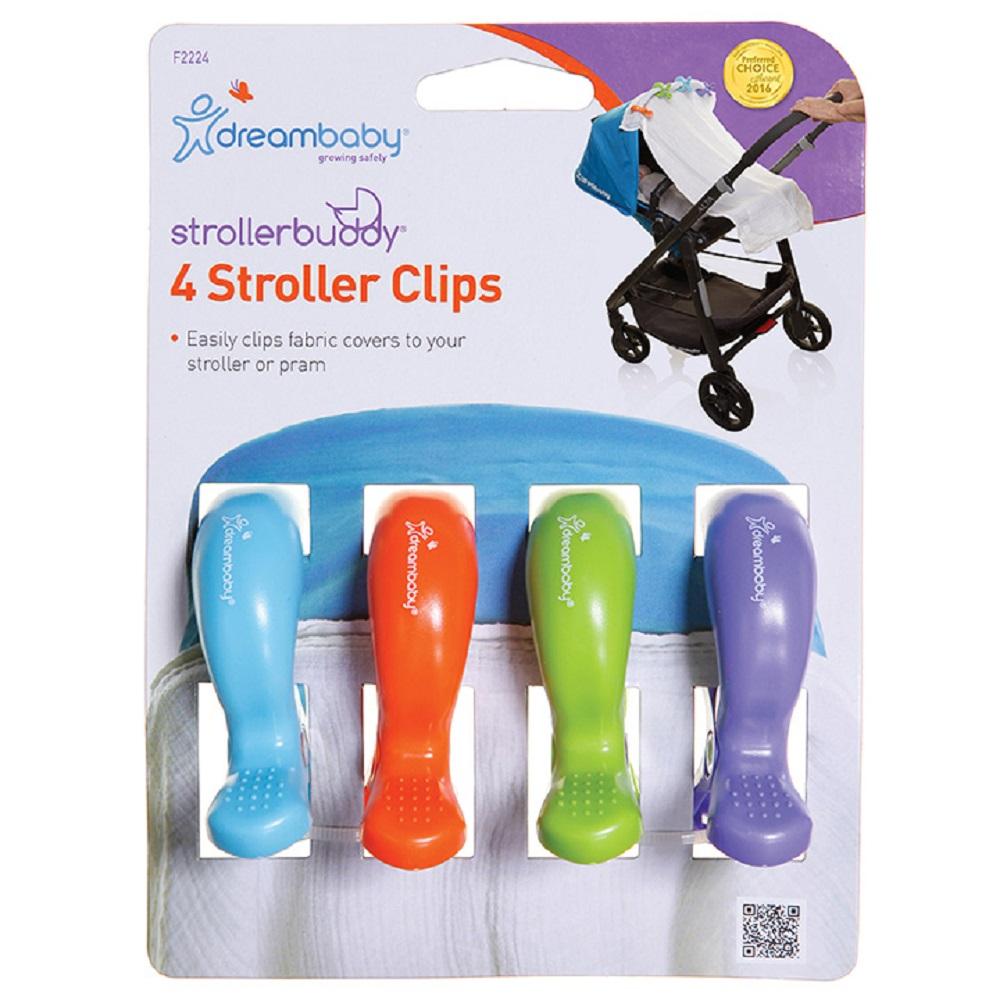 dreambaby Stroller Clips 4pk (Blue/Orange/Purple/Green)